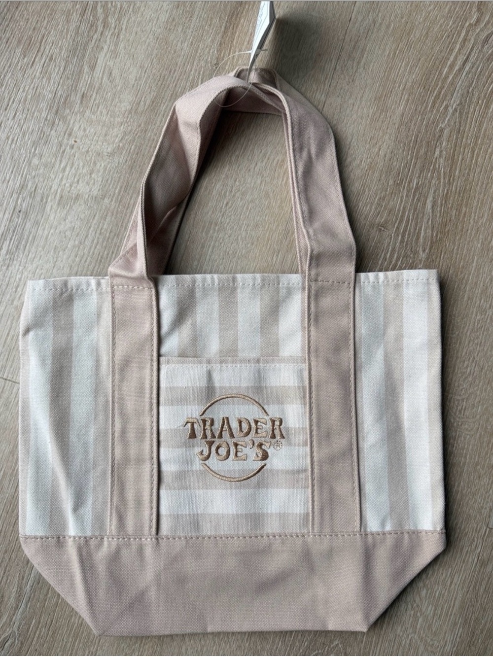 Trader Joe’s Beige & Cream mini striped Tote Bag